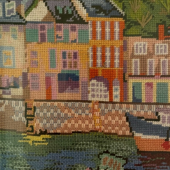 Handmade needlepoint European scene - Picture 2 of 5